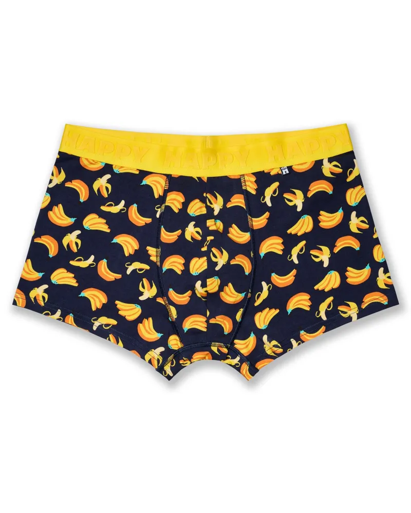 Happy Socks Boxer-Trunks mit Stretch und Bananenmotiven in Marine