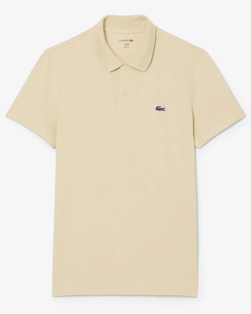 Lacoste Stretch-Poloshirt Waffelpiqué DH5522 mit Krokodil-Stickerei, Regular Fit in Beige