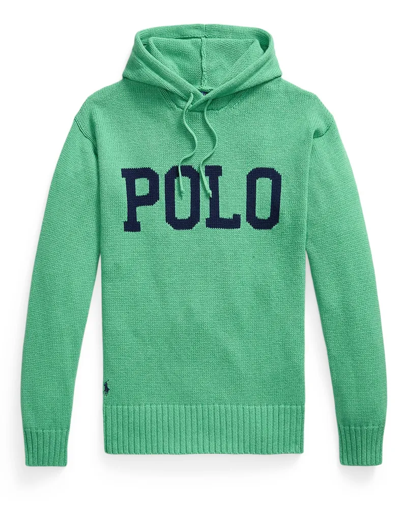 Ralph Lauren Strick-Pullover mit Label-Schriftzug in Grün
