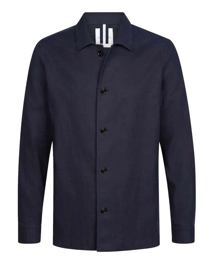 Profuomo Leichtes Overshirt aus Leinen und Baumwolle, Regular Fit in Marine