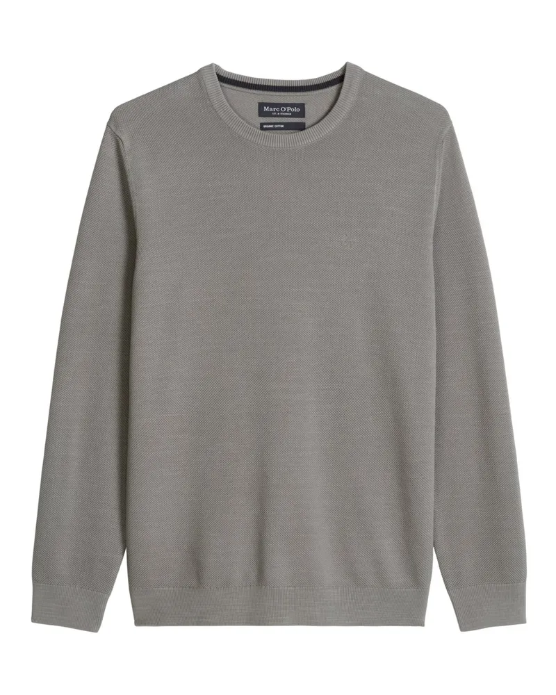 Marc O'Polo Strick-Pullover mit Reiskorn-Struktur aus Bio-Baumwolle in Grau