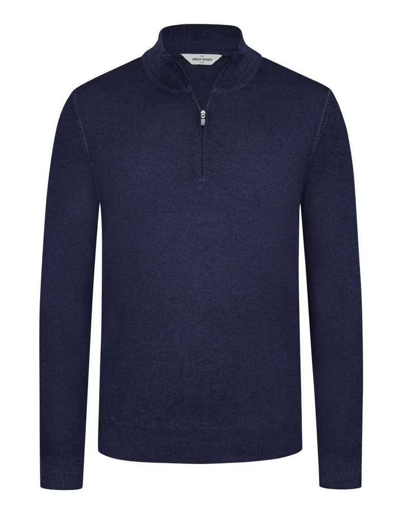 Gran Sasso Unifarbener Troyer aus Schurwolle in Marine
