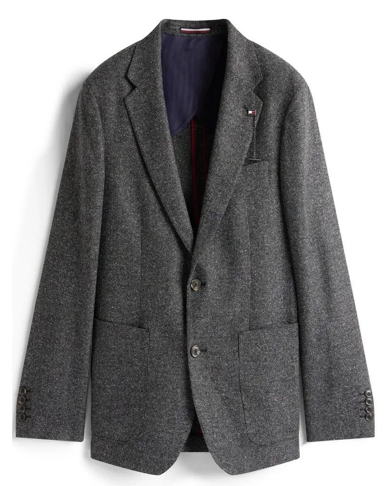 Tommy Hilfiger Teilgefüttertes Sakko aus einem Woll-Mix mit Seidenanteil in Anthrazit