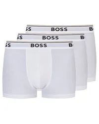 HUGO BOSS 3er Pack unifarbene Boxer Trunks mit Stretchanteil Weiß