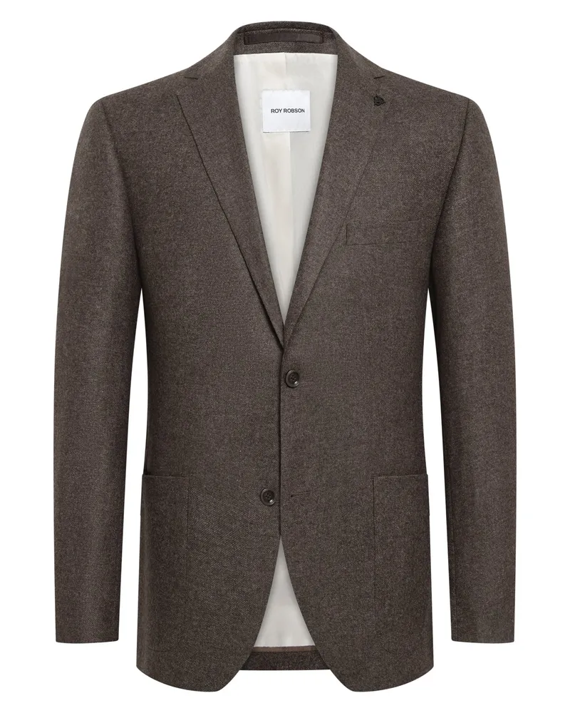 Roy Robson Blazer aus Schurwollmischung mit fallendem Reverskragen in Braun