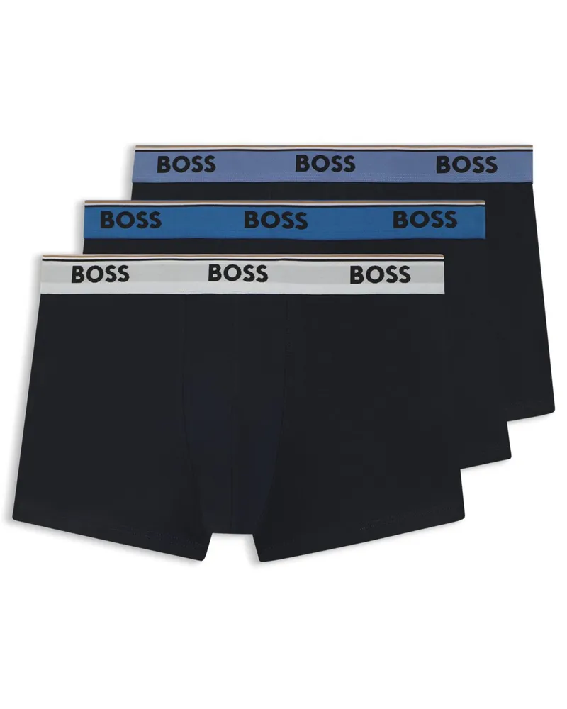 HUGO BOSS 3er-Pack Boxer-Trunks mit Print und Stretch in Marine