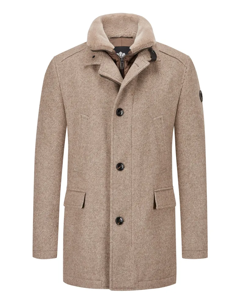 JOOP! Wollmantel mit heraustrennbarer Steppblende in Beige