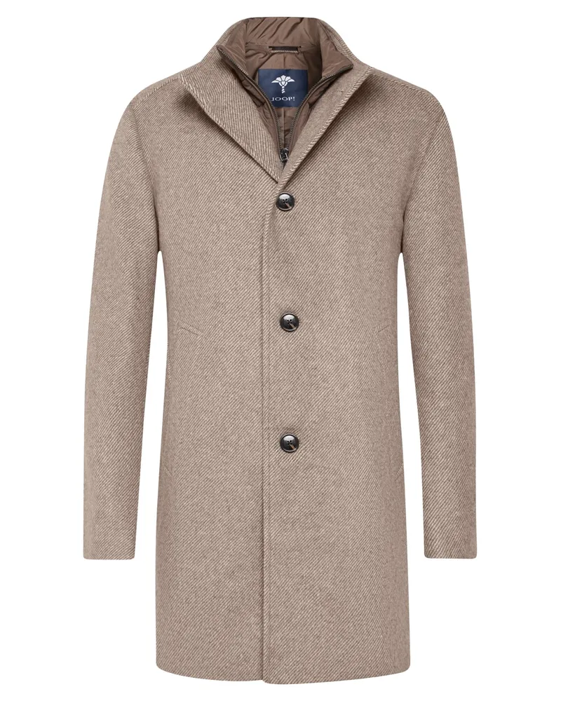 JOOP! Wollmantel mit heraustrennbarer Steppblende in Beige