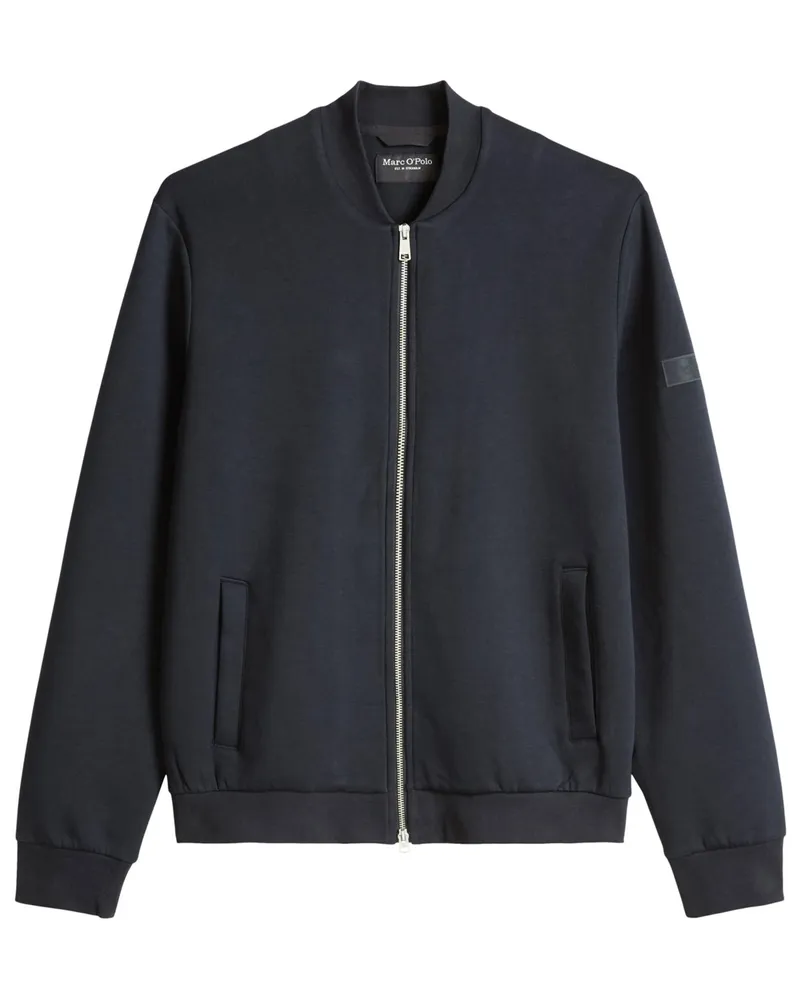 Marc O'Polo Leichter Jersey Sweat-Blouson aus einem Baumwoll-Mix, Regular Fit in Marine