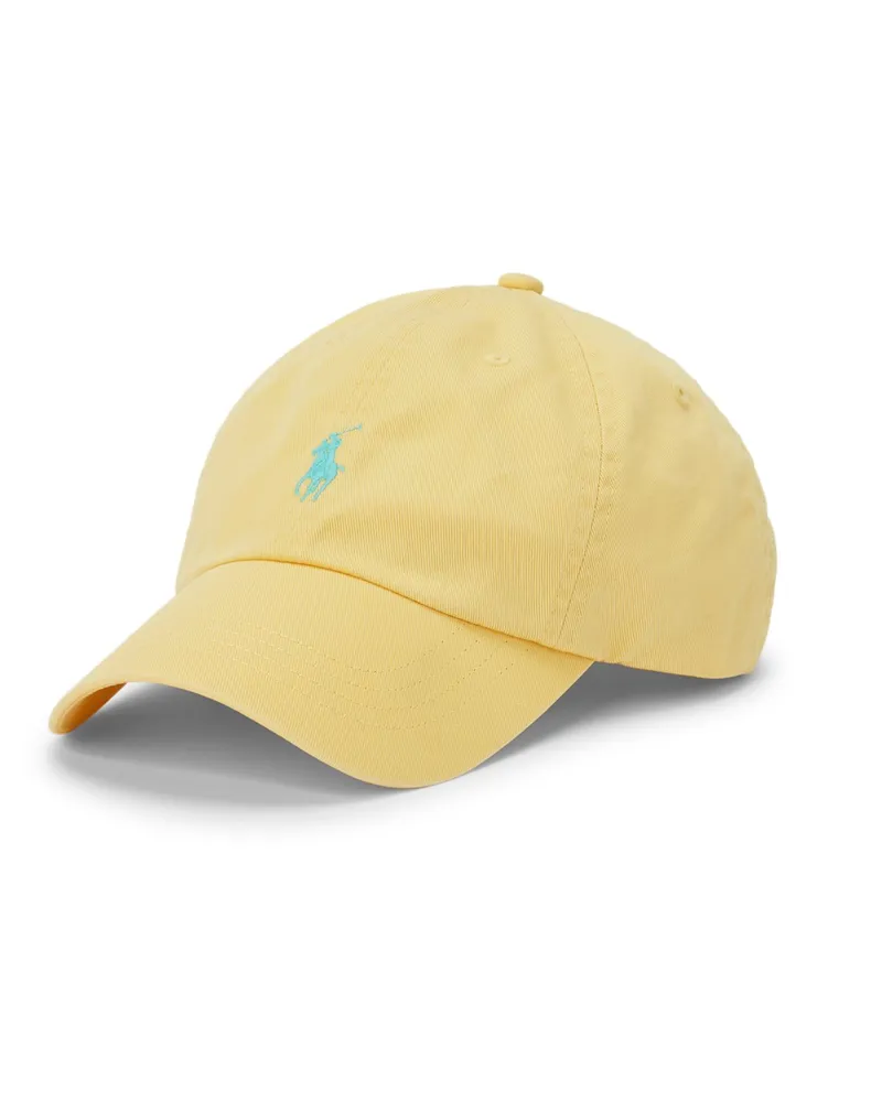 Ralph Lauren Cap aus Baumwoll-Twill mit Pony-Stickerei in Gelb