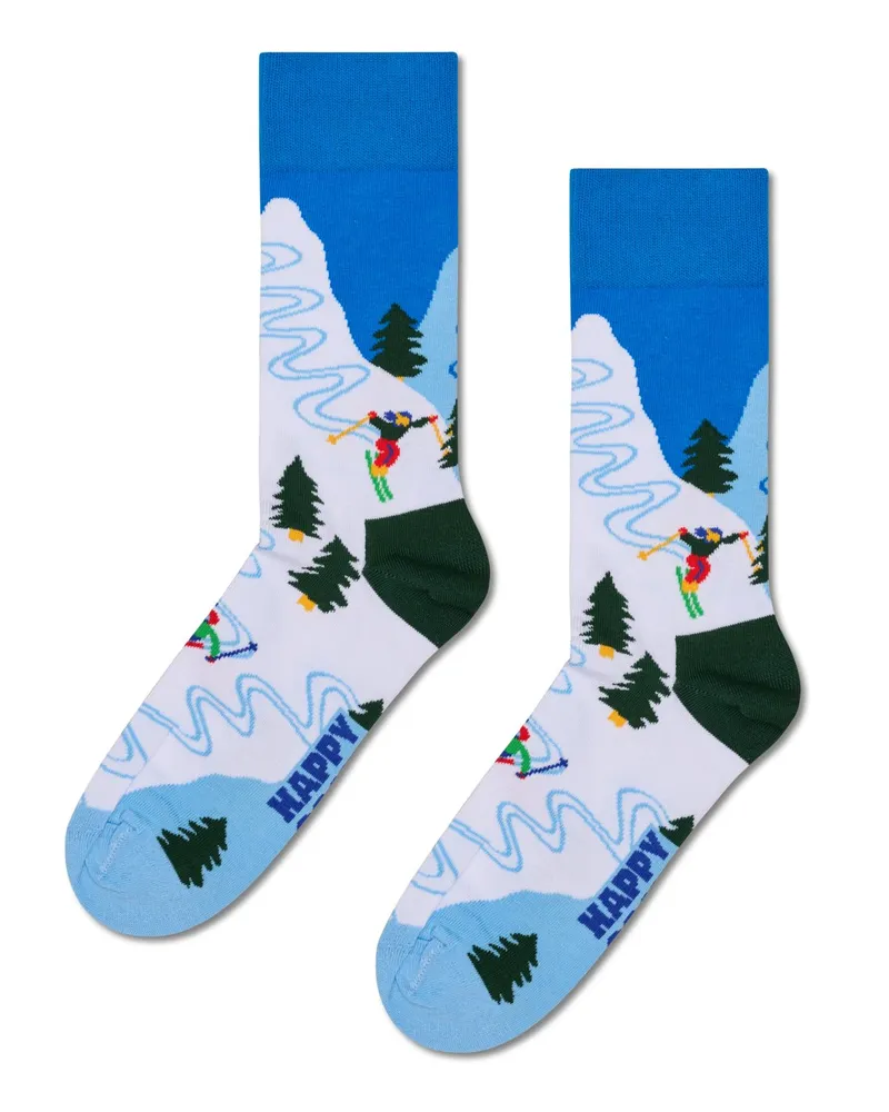 Happy Socks Socken mit Slalom-Motiv in Blau