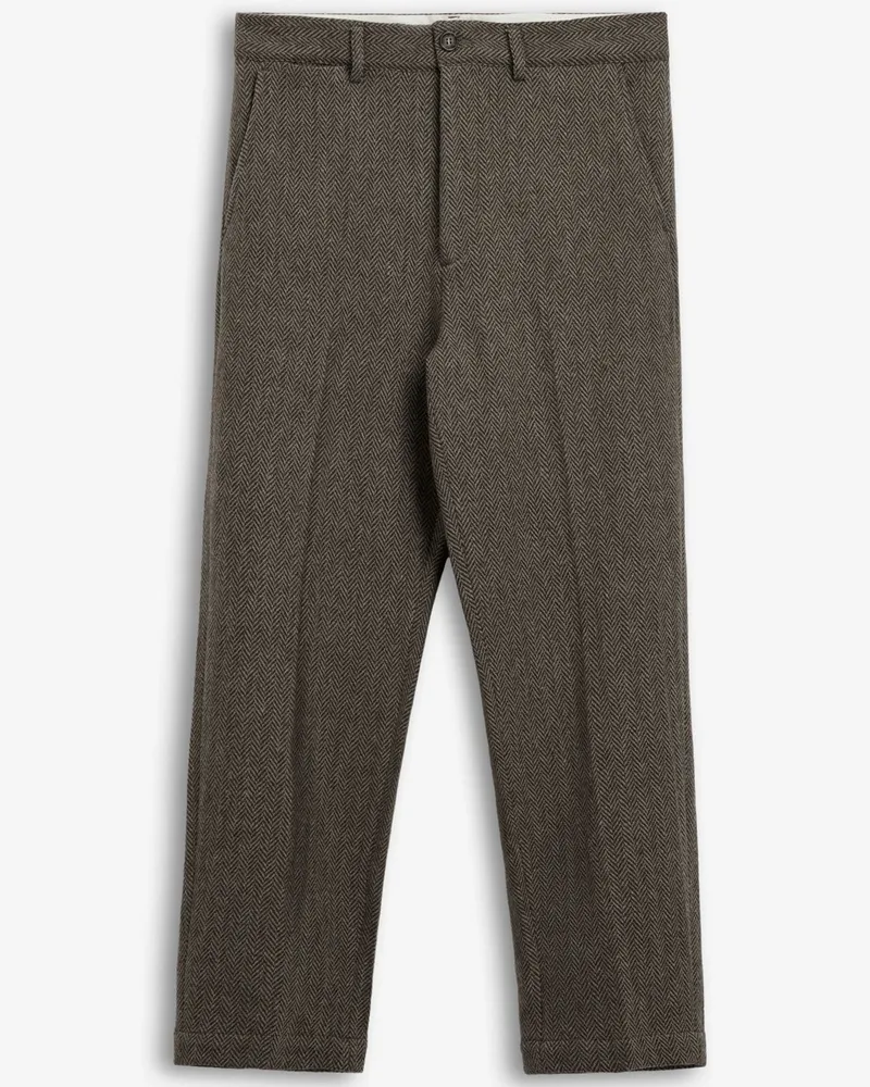 Sebago Gefütterte Woll-Chino Rendon mit Fischgrätmuster, Regular in Grau