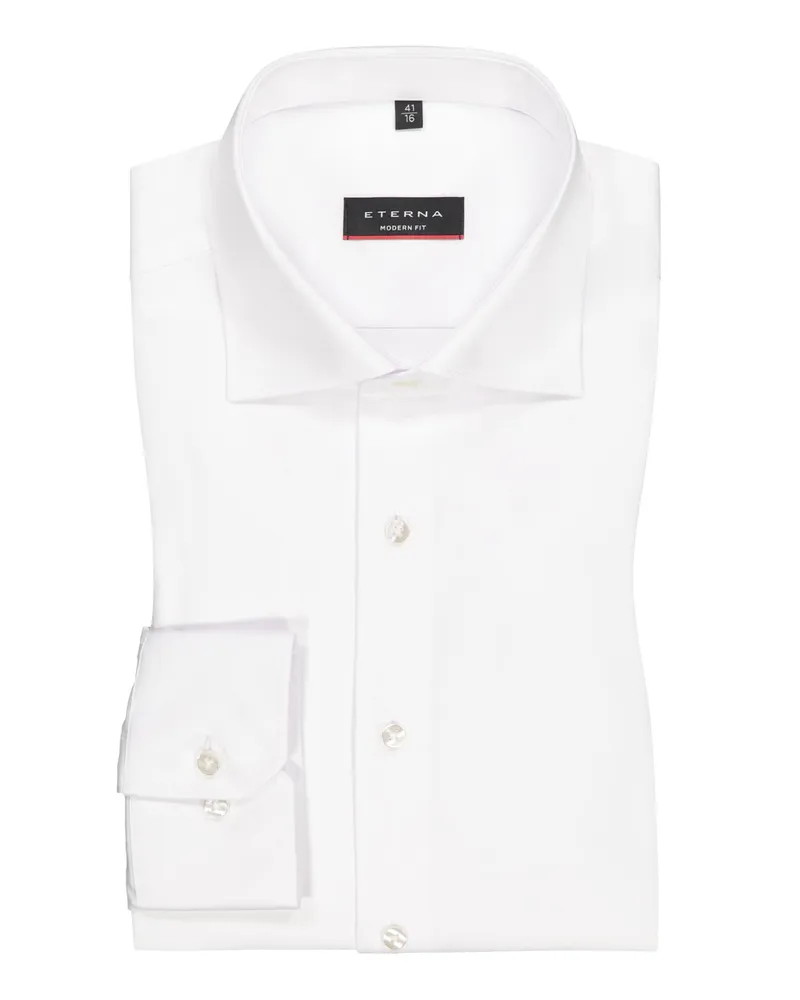 Eterna Hemd 'Cover Shirt', Modern Fit, extralanger Arm in Weiß