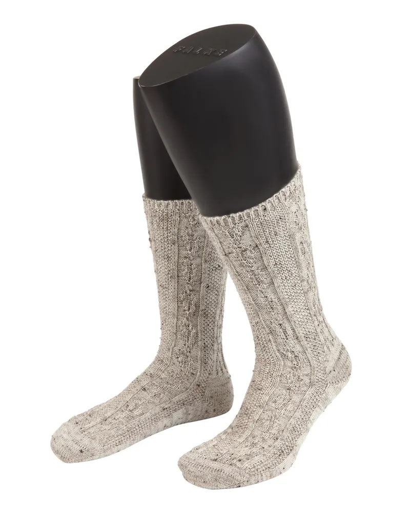 Lusana Trachtensocken aus Merinowolle in Natur