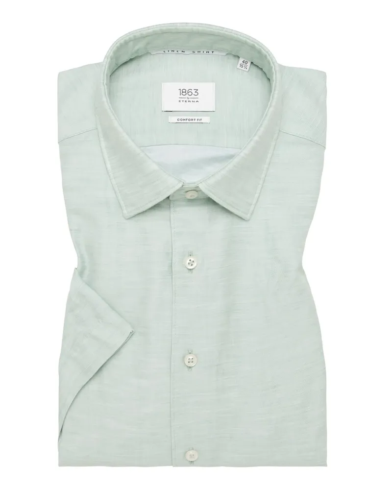 Eterna Kurzarmhemd aus Baumwolle und Leinen, Modern Fit in Mint