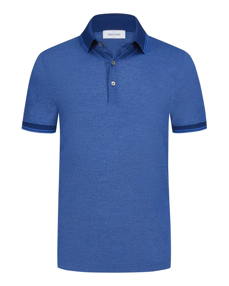 Gran Sasso Poloshirt in Piqué-Qualität mit Kontraststreifen Königsblau