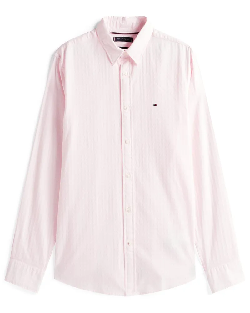 Tommy Hilfiger Hemd aus Baumwolle mit Struktur, Regular Fit in Pink