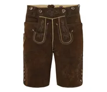 Trachtenlederhose mit Stickerei und Metallschnalle in