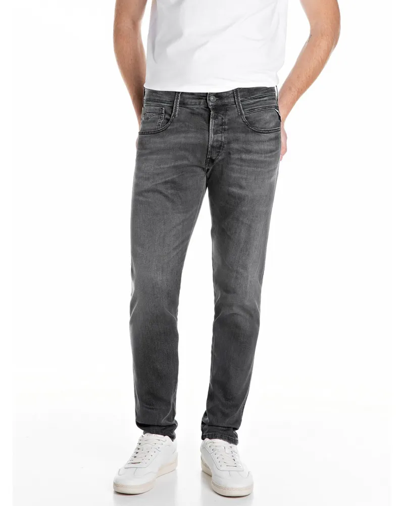Replay Jeans Anbass mit Stretchanteil, Slim Fit in Grau