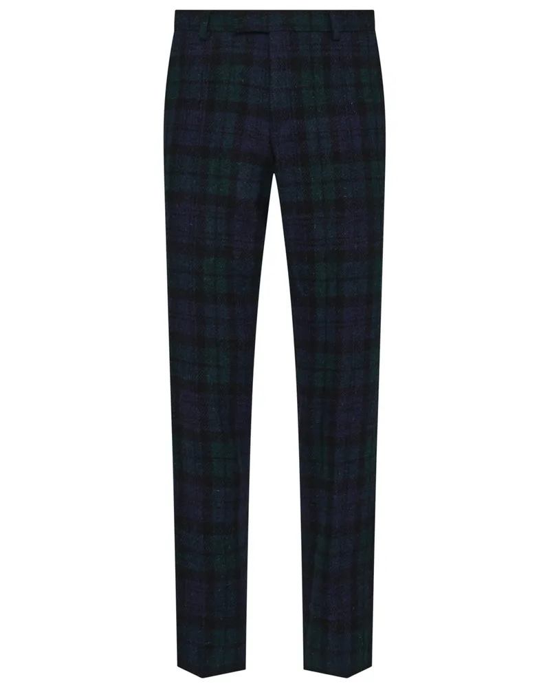 Wellington of Bilmore Harris Tweed-Hose Mr. Miller mit Blackwatch Karo, Regular Fit in Schwarzblau