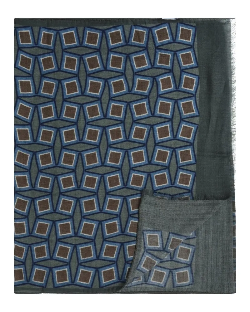 Altea Weicher Wollschal mit geometrischem Muster in Grün