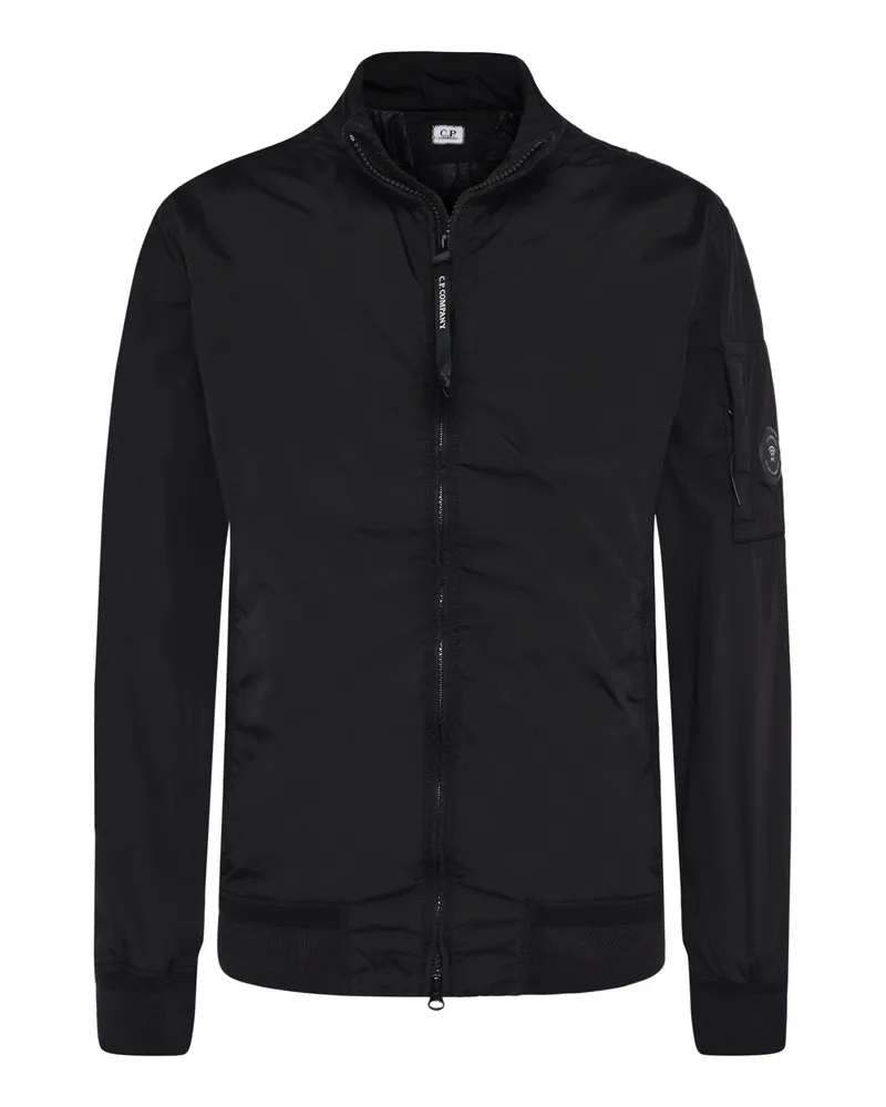 C.P. Company Wattierte Nycra-R Bomberjacke mit Ärmeltasche und Zip in Schwarz