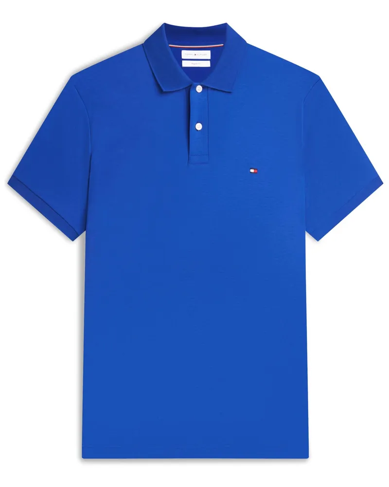 Tommy Hilfiger Piqué-Poloshirt aus Baumwolle mit Logo-Stickerei, Regular Fit in Königsblau