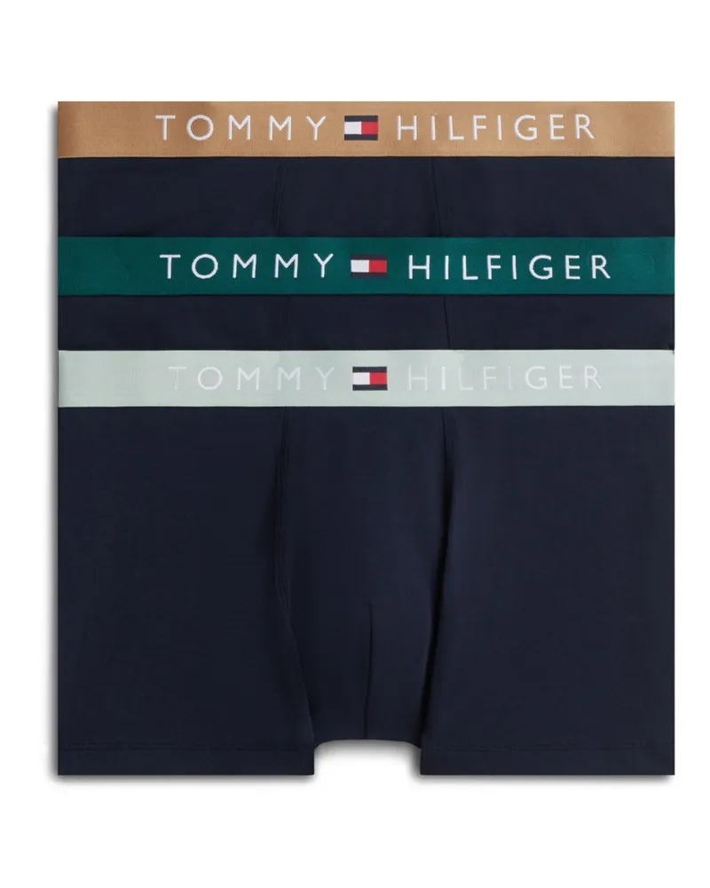 Tommy Hilfiger 3er Pack Boxer Trunks mit Stretch und Label-Bund in Marine