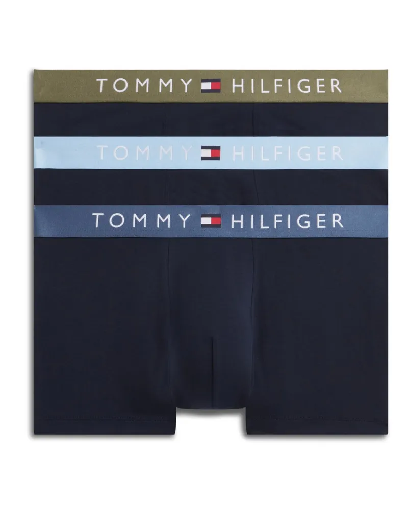 Tommy Hilfiger 3er Pack Boxer Trunks mit Stretch und Label-Bund in Marine