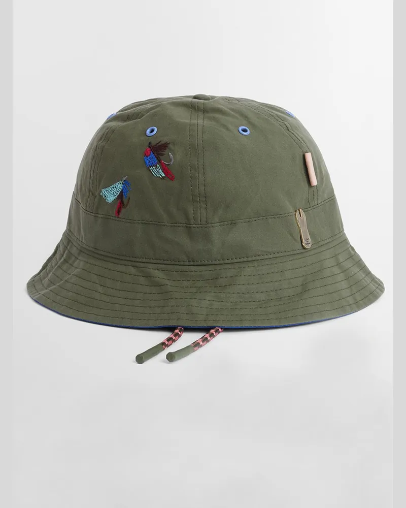 Barbour Paul Smith loves Barbour Fischerhut mit Stickereien in Grün