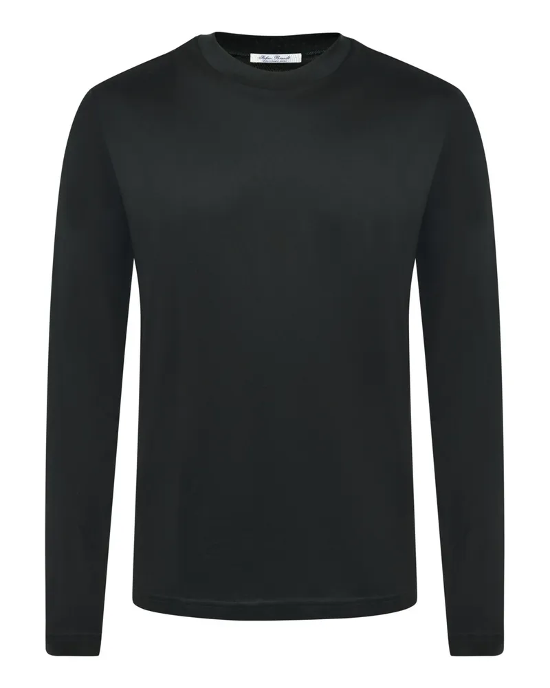 Stefan Brandt Edles Longsleeve Eli La Super 60 aus Sea Island Baumwolle in Dunkelgrün