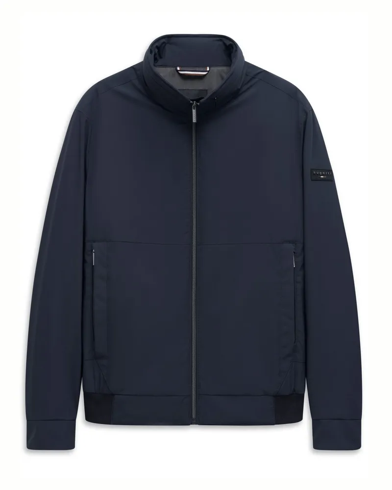 Bugatti Blouson mit Stehkragen und Label-Aufnäher in Marine