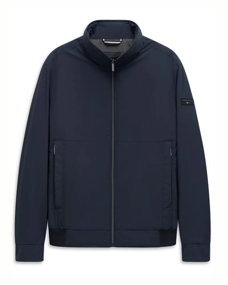 Bugatti Blouson mit Stehkragen und Label-Aufnäher in Marine
