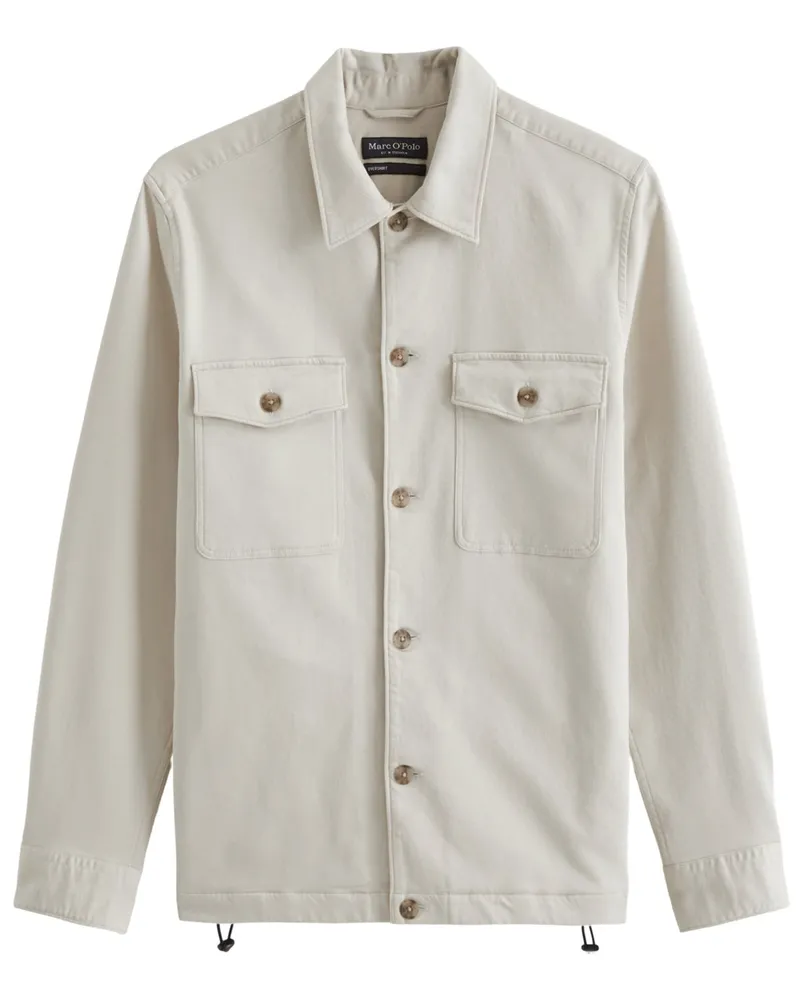 Marc O'Polo Overshirt aus Bio-Baumwolle und Stretch, Regular Fit in Beige