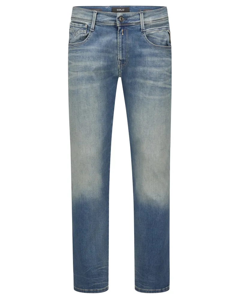 Replay Jeans Anbass Hyperflex in Used-Optik, Slim Fit in Graublau
