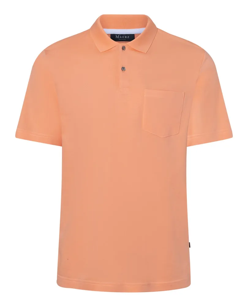 Maerz Poloshirt aus merzerisierter Baumwolle mit Brusttasche in Orange