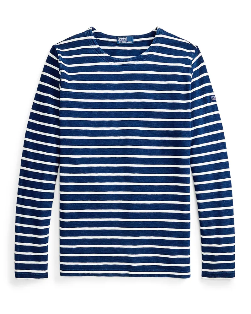 Ralph Lauren Longsleeve T-Shirt aus Baumwolle mit Ringelstreifen, Classic Fit in Marine
