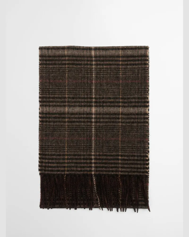 Barbour Schal aus Wolle und Kaschmir mit Check-Muster in Braun