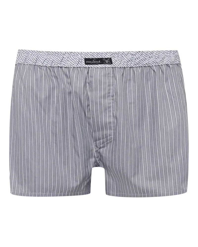 van Laack Jersey-Boxershorts aus Baumwolle mit Streifenmuster in Grau
