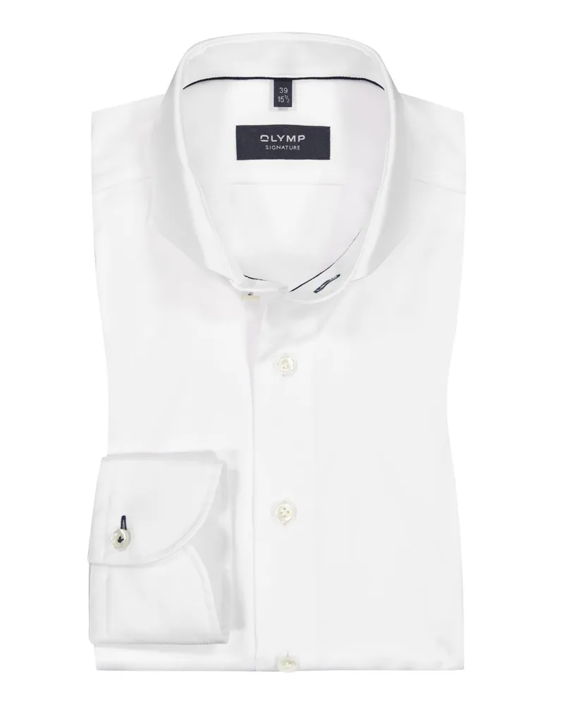 Olymp Signature, Hemd aus Baumwolle, Tailored Fit in Weiß