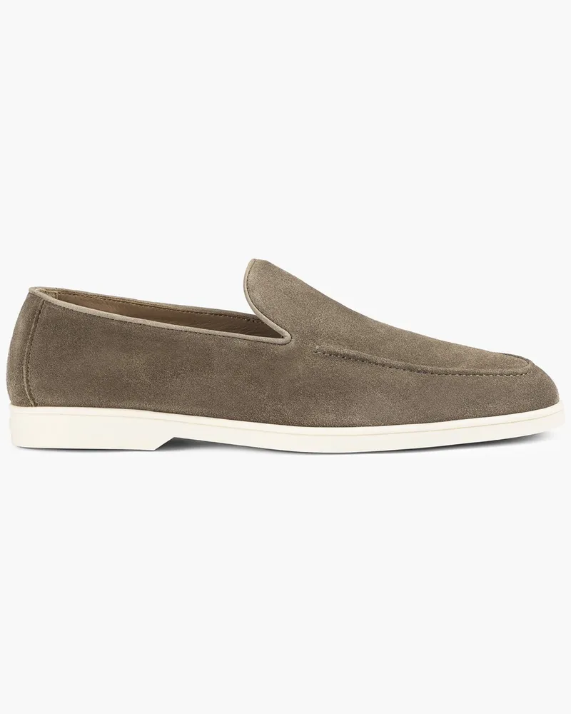Doucal´s Leichte Slipper Newman aus Veloursleder mit Sneaker-Sohle in Braun