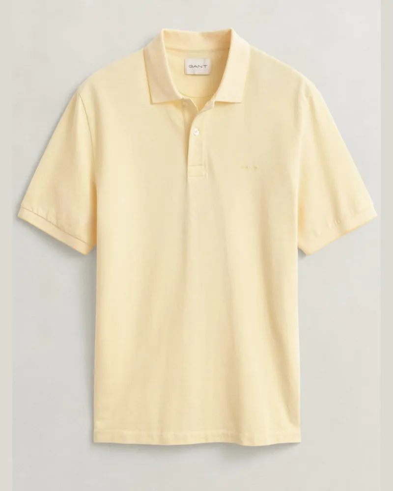 Gant Piqué-Poloshirt aus Baumwolle mit tonaler Struktur in Gelb