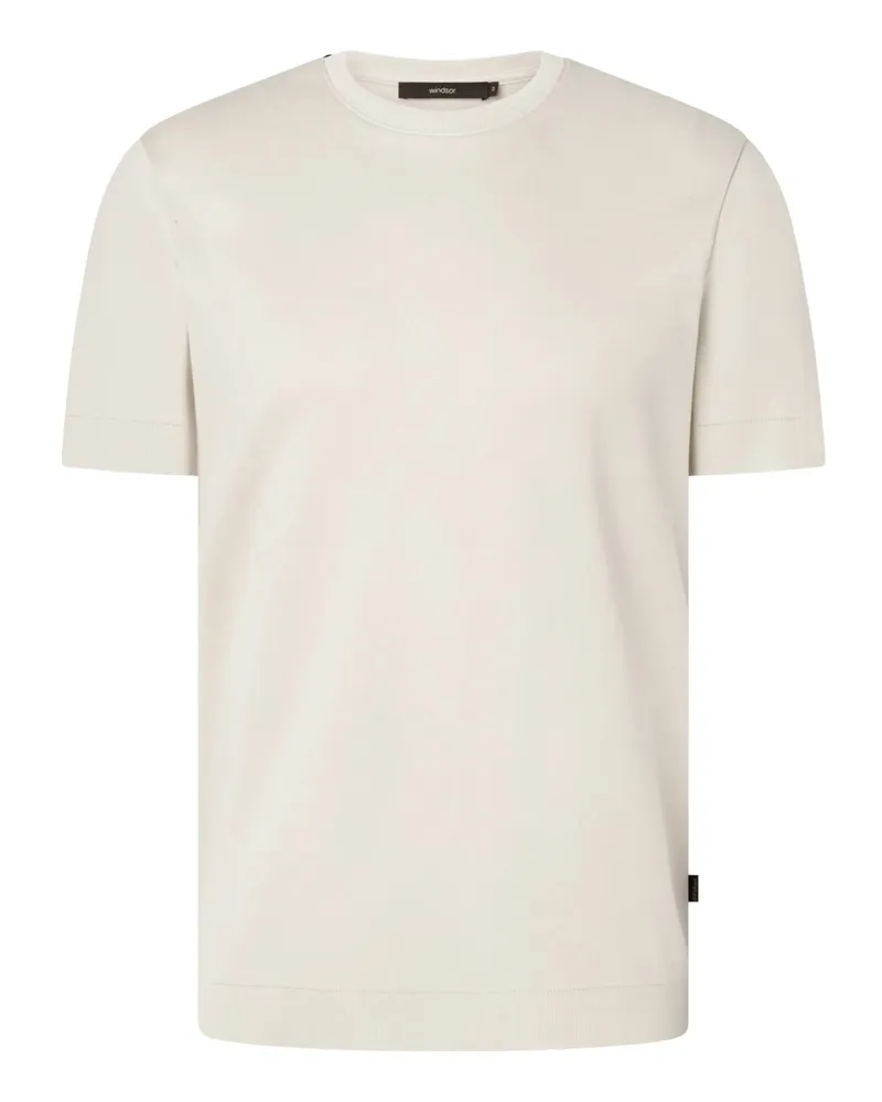 windsor. Strick-T-Shirt aus einem Baumwolljersey, Regular Fit in Offwhite