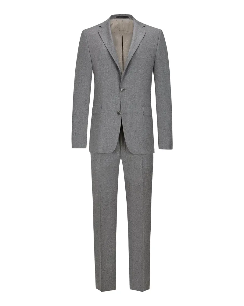 Dressler Anzug aus softem Baumwollflanell, Relaxed Fit in Grau