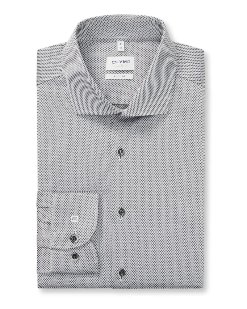Olymp Level Five, Body Fit, Hemd mit Stretchanteil, extralang in Silber