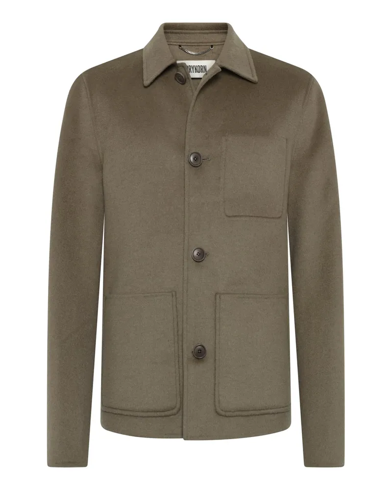 Drykorn Softes Overshirt in Woll-Haptik mit aufgesetzten Taschen in Braun