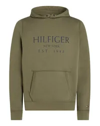 Tommy Hilfiger Hoodie mit frontseitigem Label-Print Oliv