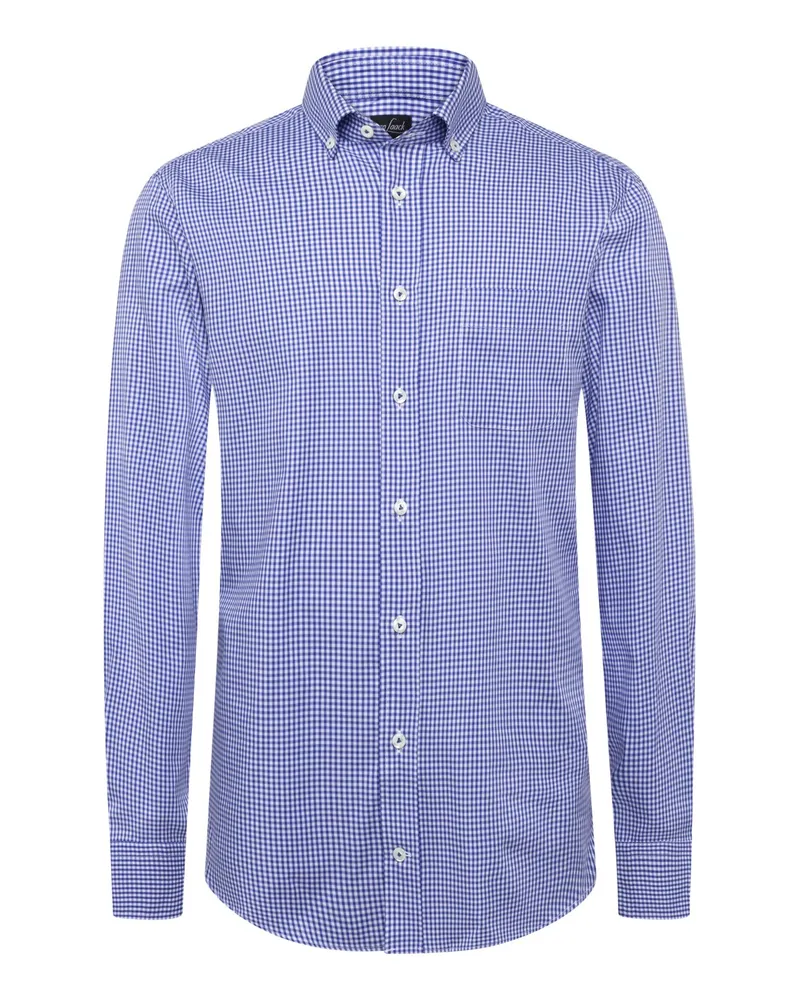 van Laack Oxford-Hemd mit Kleinkaromuster und Button Down-Kragen, Comfort Fit in Marine