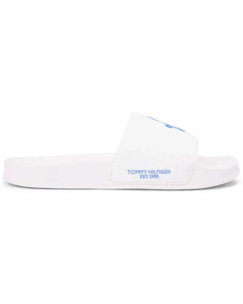 Tommy Hilfiger Canvas-Badeschuhe mit Monogramm-Stickerei in Offwhite