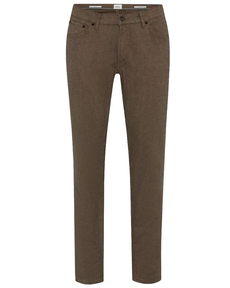 Brax 5-Pocket Hose Chuck im Wool-Look, Modern Fit in Braun